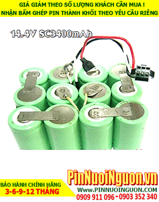 Pin sạc 14.4v SC3400mAh; Pin sạc NiMh 14.4v SC3400mAh; Pin sạc khối công nghiệp 14.4v SC3400mAh