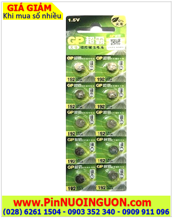 COMBO 1vỉ 10viên GP AG3 LR41 192 Alkaline 1.5v _Giá chỉ 65.000đ