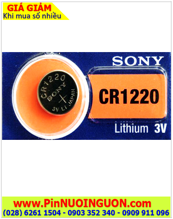 Pin CR1220 /DL1220/ECR1220 _Pin Sony CR1220; Pin đồng xu 3v lithium Sony CR1220 chính hãng _Made in Indonesia 