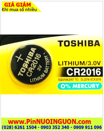 Toshiba CR2016; Pin đồng xu 3v lithium Toshiba CR2016 chính hãng 