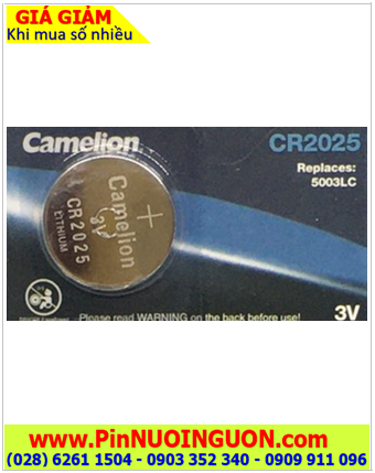 Camelion CR2025 _Pin CR2025; Pin đồng xu 3v lithium Camelion CR2025 chính hãng 