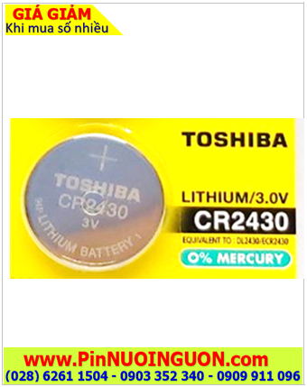 Pin CR2430 _Pin Toshiba CR2430; Pin 3v lithium Toshiba CR2430 chính hãng _1viên