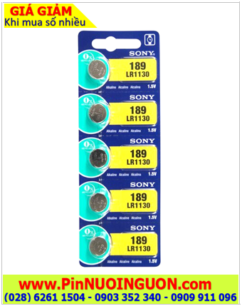COMBO Vỉ 5viên Sony LR1130 AG10 189 Alkaline 1.5v _Giá chỉ 60.000đ