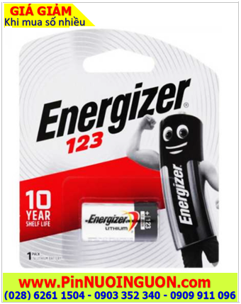 Pin máy ảnh kỹ thuật số _Pin 3v Lithium Energizer EL123A | CR123A / Loại vỉ 1 viên