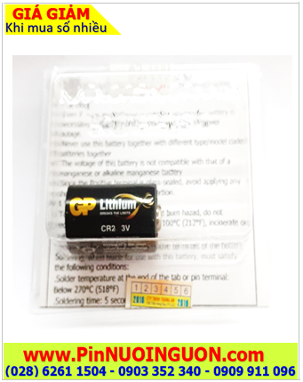 GP CR2; Pin máy ảnh Kỹ Thuật số GP CR2-2U1 Photo Lithium 3V, Pin Lithium 3V CR2 chính hãng _Xuất xứ China /Loại Vỉ 1viên