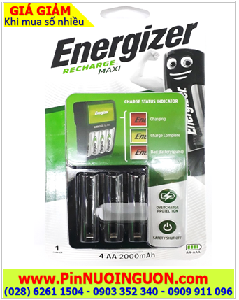 Energizer CHVCM4; Máy sạc pin AA-AAA Energizer CHVCM4 _Sạc 1,2,3,4 pin (Không kèm pin) /Bảo hành 01 năm
