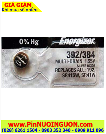 Pin SR41SW _Pin 392 _Pin 384; Pin đồng hồ Energizer SR41SW,392/384 Silver Oxide 1,55V _Made in USA