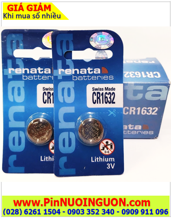 COMBO 1hộp =10vỉ Pin Renata CR1632 lithium 3.0v _Giá chỉ 342.000/HỘP 