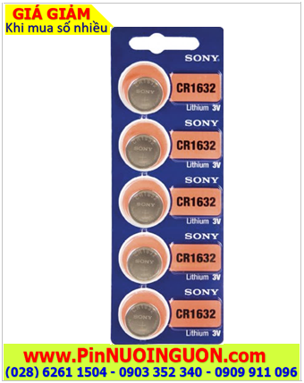 COMBO 1vỉ 5viên Pin Sony CR1632 Lithium 3.0v chính hãng _Made in Indonesia _Giá chỉ 85.000đ/Vỉ 5viên 