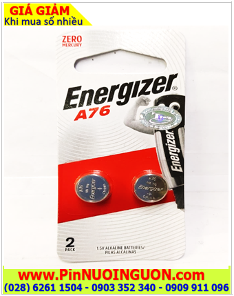 Pin A76-LR44; Pin 1.5v Alkaline Energizer A76-LR44 _Vỉ 2viên (Mẫu mới)
