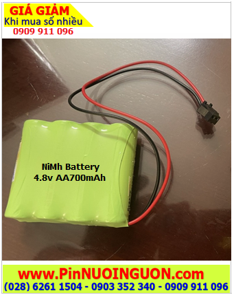 Pin sạc 4.8v-AA700mAh, Pin nuôi nguồn 4.8v-AA700mAh, Pin sạc GREPOW 4.8v-AA700mAh chính hãng 