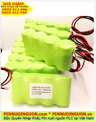 Pin nuôi nguồn 4.8v C3000mAh NiMh; Pin sạc 4.8v C3000mAh NiMh nuôi nguồn PLC| ĐANG CÒN HÀNG