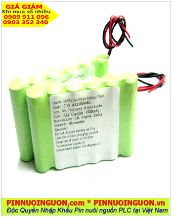 Pin nuôi nguồn 7.2v AA2300mAh NiMh; Pin sạc 7.2v AA2300mAh chính hãng