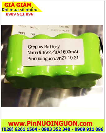 Pin sạc 9.6v-2/3A1600mAh, Pin sạc NiMh 9.6v-2/3A1600mAh, Pin sạc công nghiệp 9.6v-2/3A1600mAh