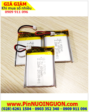 LiPo 053040, Pin sạc 3.7v LiPolymer 053040 (600mAh, 2.22Wh, 0.5mm x 30mm x 40mm)/ Đã gắn sẳn mạch Sạc 