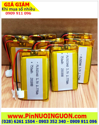 Pin Bộ đàm Pin sạc 3.7v Li-Polymer LP-503048 (5.0mmx30mmx48mm) 750mAh,có mạch sẳn