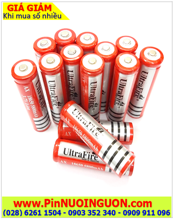 Pin bút Laser, Pin sạc Ultratrafire 18650, Pin sạc Ultrafire AX18650 lithium 3.7v 5800mAh (Xuất xứ Thái Lan)
