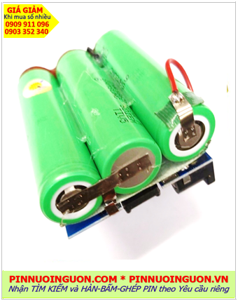 Pin sạc 11.1v-2500mAh, Pin sạc Lithium Samsung INR18650-11.1v-2500mAh /Nhận Ghép pin theo yêu cầu