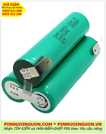 Pin sạc 11.1v-2000mAh, Pin sạc Lithium Samsung ICR18650-11.1v-2000mAh /Nhận bấm ghép pin theo yêu cầu