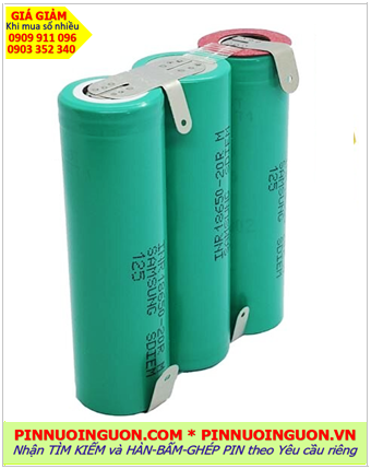 Pin sạc 11.1v-2000mAh, Pin sạc Lithium Samsung ICR18650-11.1v-2000mAh /Nhận bấm ghép pin theo yêu cầu