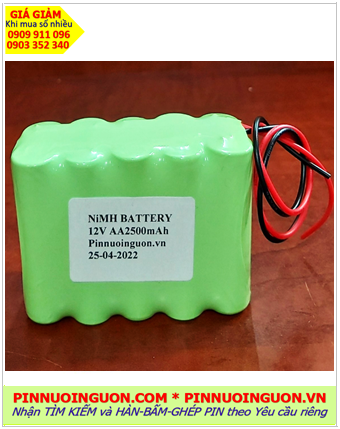 Pin sạc 12v-AA2500mAh, Pin sạc NiMh 12v-AA2500mAh, Pin sạc công nghiệp 12v-AA2500mAh