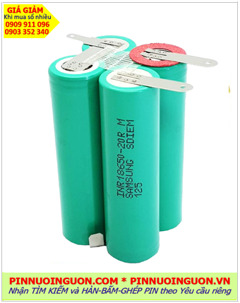 Pin sạc 14.4v-2000mAh, Pin sạc 14.8v-2000mAh, Pin sạc Lithium Samsung INR18650-14.4v-2000mAh /Nhận hàn ghép pin theo yêu cầu