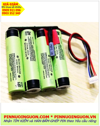 Pin sạc 14.8v-3400mAh, Pin sạc 14.4v-3400mAh, Pin sạc Lithium Panasonic NCR18650B-14.8v-3400mAh /Nhận hàn ghép pin 