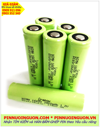 Pin sạc 1.2v 16650-2800mAh, Pin sạc công nghiệp đầu bằng NiMh 16650-2800mAh 1.2v, Cell pin Grepow 16650-2800mAh 1.2v