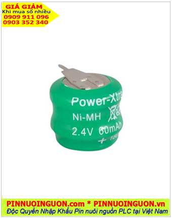 NiMh 2/V60H (2.4v 60mAh); Pin sạc đồng xu NiCd 60H2A, 2/V60H, 2.4V60mAh chính hãng nuôi nguồn| có sẳn hàng