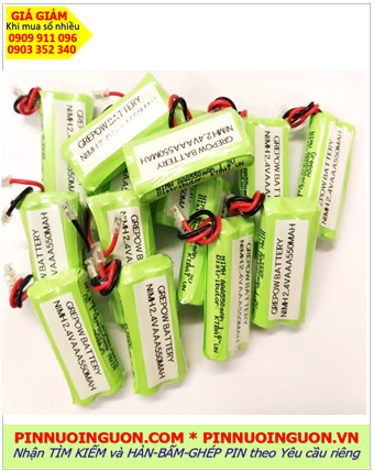Pin sạc 2.4v-AAA550mAh, Pin sạc NiMh 2.4v-AAA550mAh, Pin sạc công nghiệp 2.4v-AAA550mAh