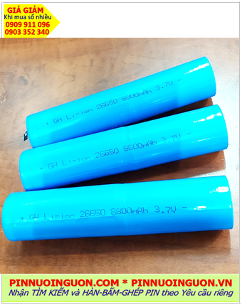 Lithium 26650-8600mAh-3.7v, Pin sạc đèn pin 26650-8600mAh-3.7v (Chỉ sử dụng cho đèn Pin)