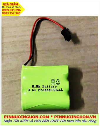 Pin sạc 3.6v 2/3AAA 250mAh; Pin điện thoại Cordless C309,C105 NiMh 3.6v-2/3AAA-250mAh 