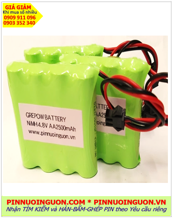 Pin sạc 4.8v AA2500mAh; Pin sạc NiMh 4.8v AA2500mAh; Pin sạc công nghiệp 4.8v AA2500mAh