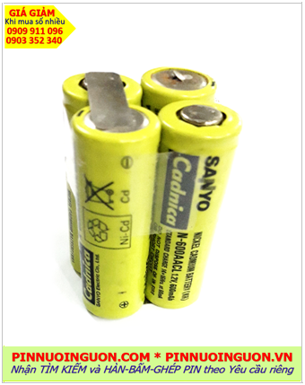 Pin sạc 4.8v AA700mAh; Pin sạc NiCd 4.8v AA700mAh, Pin sạc khối công nghiệp 4.8v AA700mAh