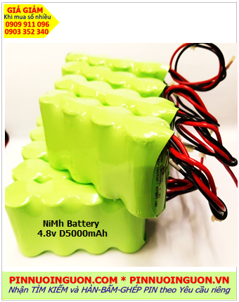 Pin sạc 4.8v-D5000mAh, Pin sạc NiMh 4.8v-D5000mAh, Pin sạc chất lượng cao GREPOW 4.8v-D5000mAh chính hãng