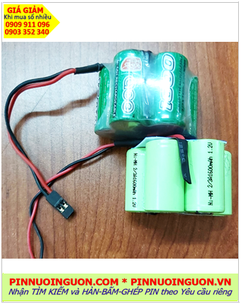 Pin sạc 9.6v-2/3A1600mAh, Pin sạc NiMh 9.6v-2/3A1600mAh, Pin sạc công nghiệp 9.6v-2/3A1600mAh