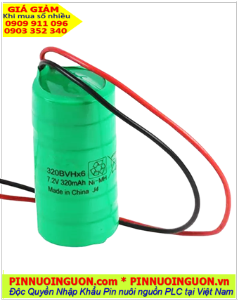 Pin sạc 6/V320H (7.2v-320mAh), Pin sạc NiMh 7.2v-320mAh, Pin sạc công nghiệp 6/V320H (7.2v-320mAh)