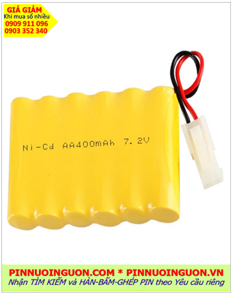 Pin sạc 7.2v-AA400mAh, Pin sạc NiCd 7.2v-AA400mAh, Pin sạc công nghiệp 7.2v-AA400mAh
