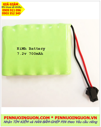 Pin sạc 7.2v AA700mAh; Pin sạc NiMh NiCd 7.2v AA700mAh; Pin sạc công nghiệp 7.2v AA700mAh