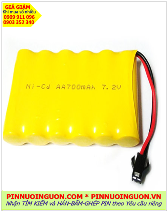Pin sạc 7.2v-AA700mAh, Pin sạc NiCd 7.2v-AA700mAh, Pin sạc công nghiệp 7.2v-AA700mAh
