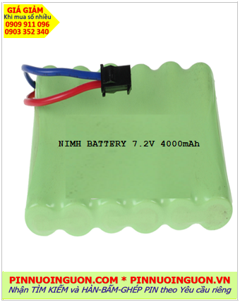 Pin sạc 7.2v 4000mAh; Pin sạc NiMh NICd 7.2v 4000mAh; Pin sạc khối công nghiệp 7.2v 4000mAh