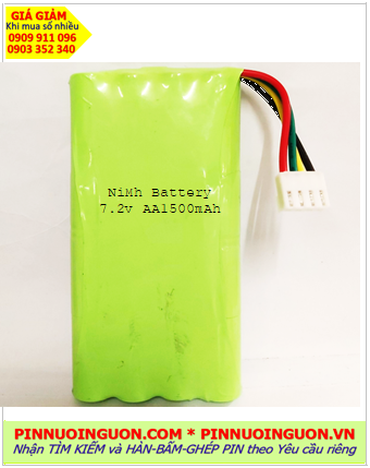 Pin sạc 7.2v AA1500mAh; Pin sạc NiMh NiCd 7.2v AA1500mAh; Pin sạc khối công nghiệp 7.2v AA1500mAh