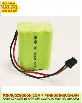 Pin sạc 7.2v-AAA800mAh, Pin sạc NiMh 7.2v-AAA800mAh, Pin sạc công nghiệp 7.2v-AAA800mAh