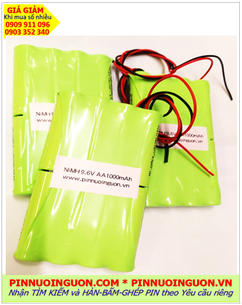 Pin sạc 9.6v AA1000mAh; Pin sạc NiMh 9.6v AA1000mAh; Pin sạc khối công nghiệp 9.6v AA1000mAh