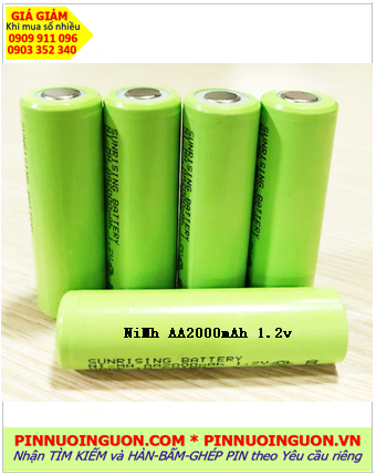 Pin sạc 1.2v AA2000mAh, Pin sạc công nghiệp đầu bằng NiMh AA2000mAh 1.2v, Cell pin Grepow NiMh AA2000mAh 1.2v