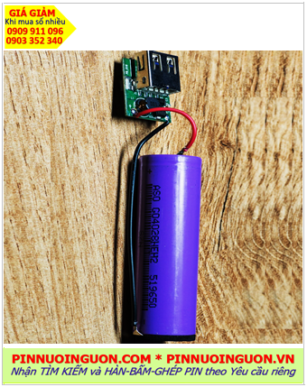 ICR18650-2000mAh-3.7v, Pin sạc Lithium ION ICR18650-2000mAh-3.7v (Loại có Zắc cắm)