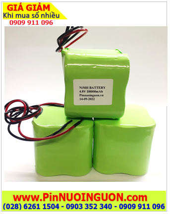 Pin sạc 4.8v D8000mAh; Pin sạc NiMh Nicd 4.8v D8000mAh; Pin sạc công nghiệp 4.8v D8000mAh
