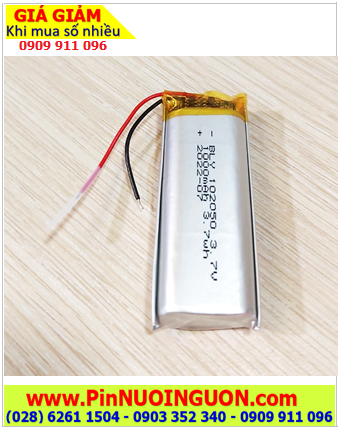 Pin Lipolymer 102050, Pin sạc 3.7v Li-polymer 102050 (10mmx20mmx50mm) 1000mAh có mạch sẳn