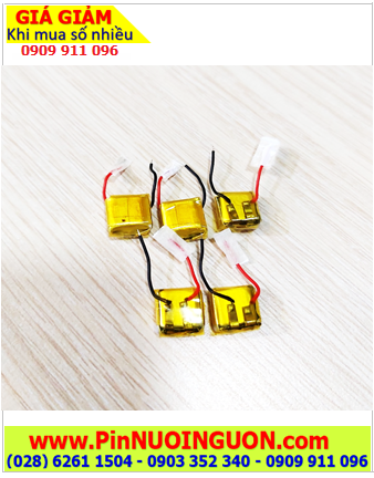 Pin tai nghe Bluetooth, Pin sạc 3.7v LiPo 400909 (28mAh, 4mm x 9mm x 9mm), Đã gắn sẳn mạch sạc