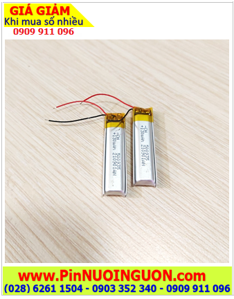 Pin tai nghe Bluetooth Li-polymer 500935 với 130mAh (0.9mmx5mmx35mm) , Đã gắn sẳn mạch sạc